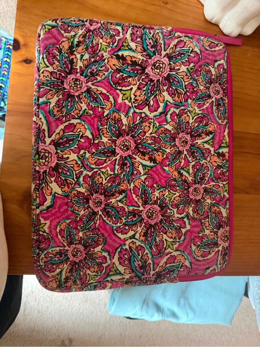 Vera Bradley Floral Quilted Laptop Sleeve in Pink